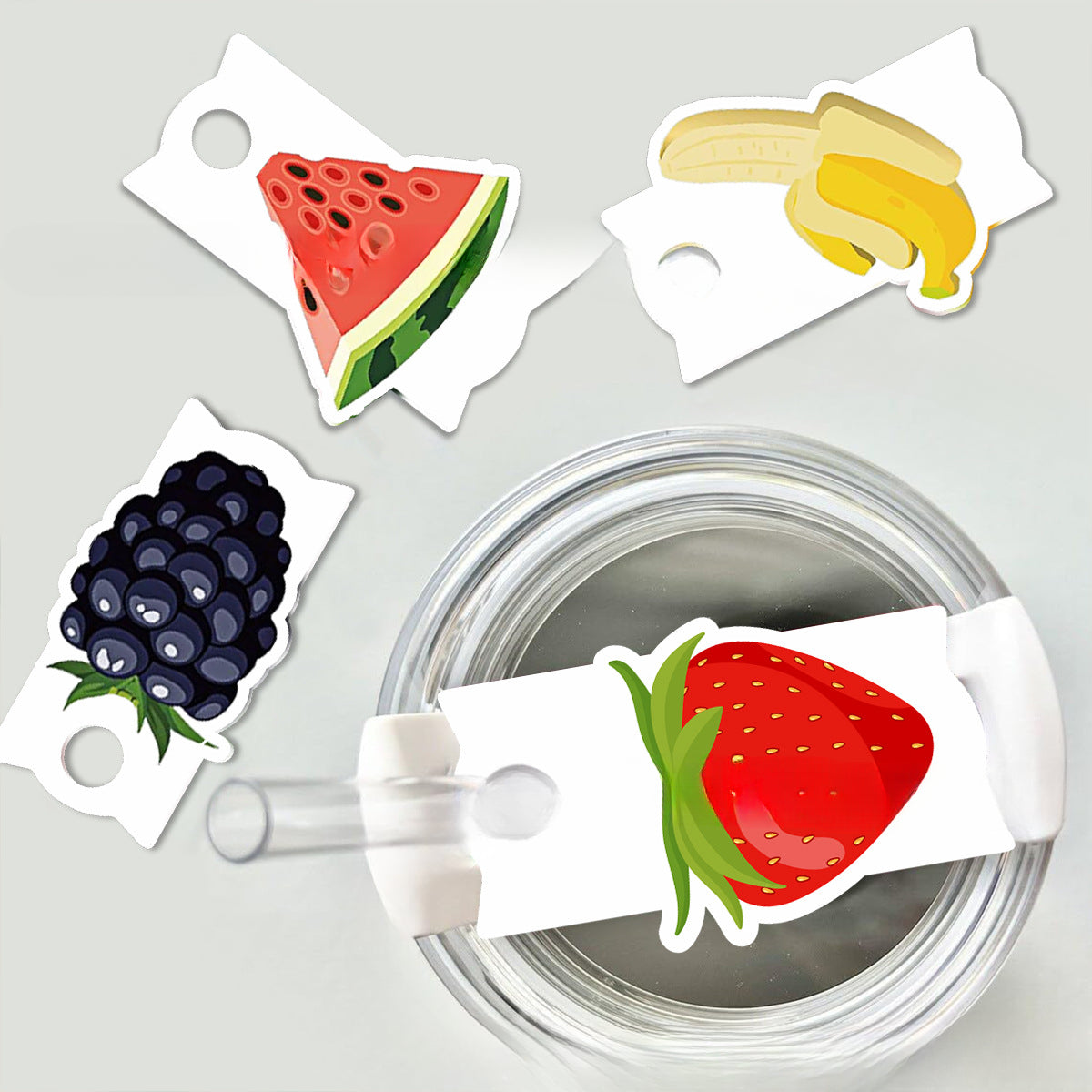 Wholesale Kiwi Banana Fruit Series Acrylic 2 Ice Fighter Cup Lid Decoration is suitable for 40Oz